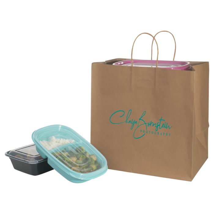 Natural Kraft - Paper Restaurant / Take Out Bag - 14 x 8 x 14"