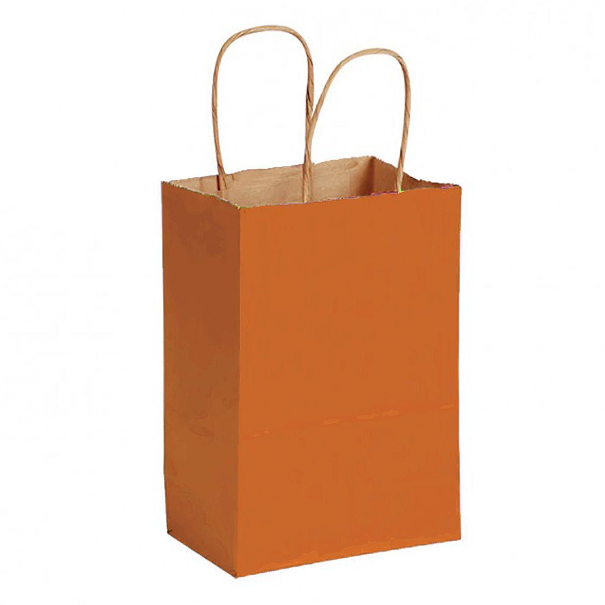 Matte Kraft Burnt Orange - Matte Shopping Bags - 5-1/4 x 3-1/4 x 8-3/8"