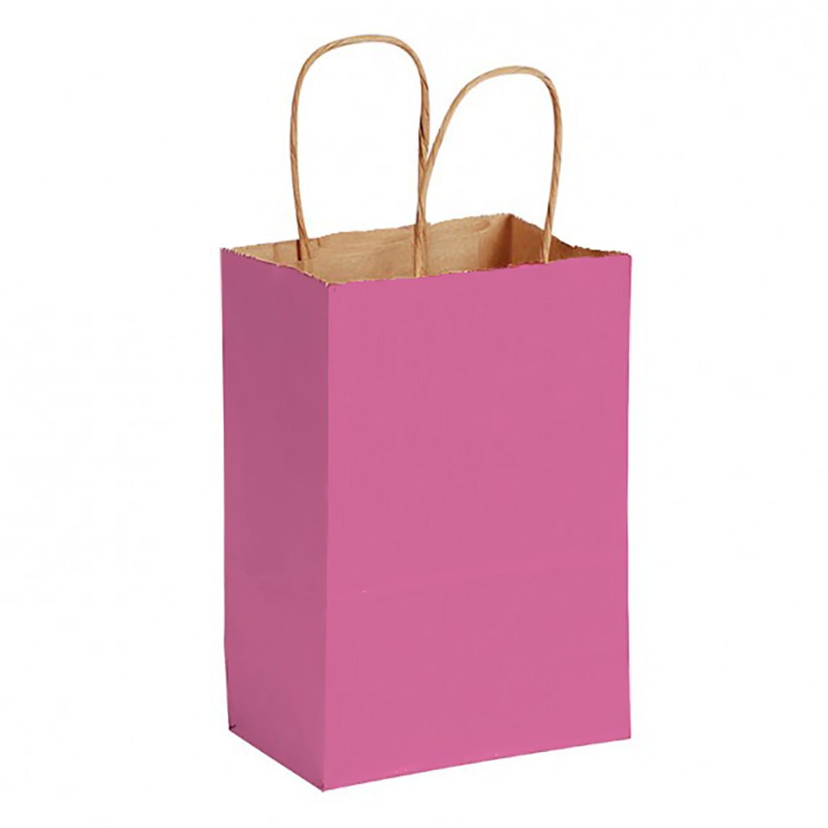 Matte Kraft Cerise - Matte Shopping Bags - 5-1/4 x 3-1/4 x 8-3/8"