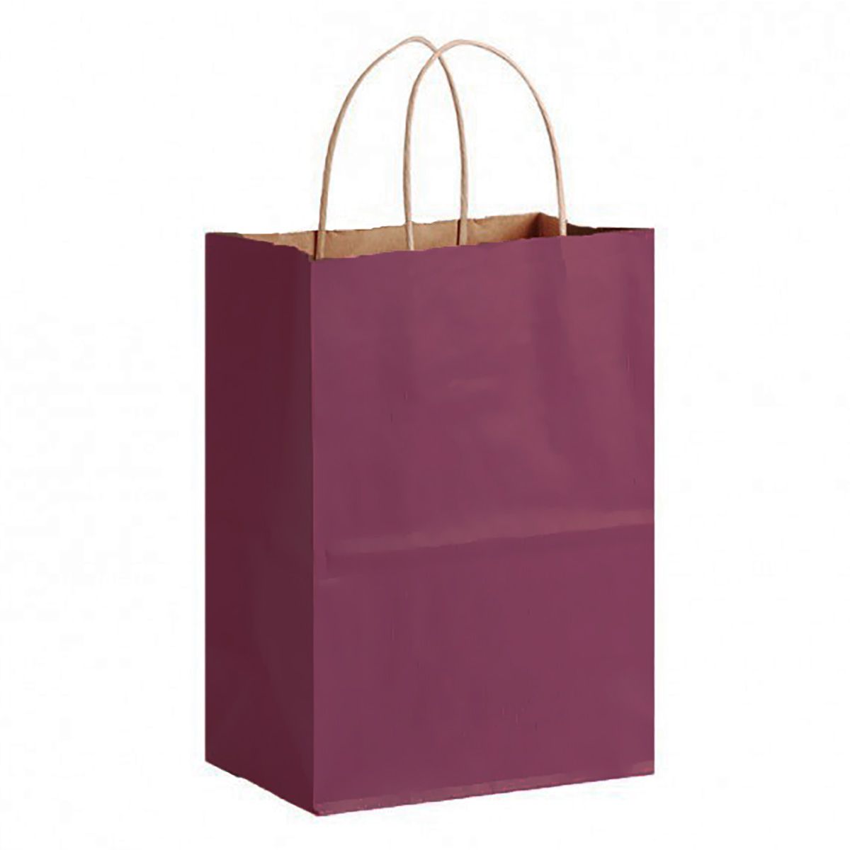 Matte Kraft Burgundy - Matte Shopping Bags - 8 x 4-3/4 x 10-3/8"