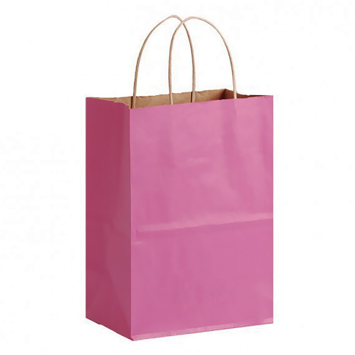 Matte Kraft Cerise - Matte Shopping Bags - 8 x 4-3/4 x 10-3/8"