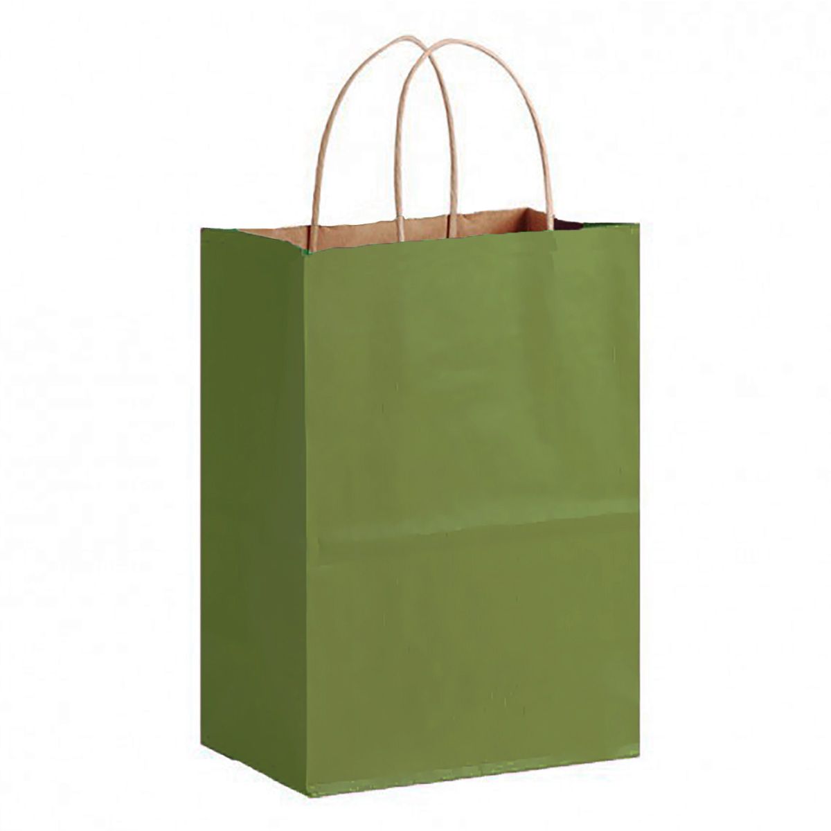 Matte Kraft Rainforest Green - Matte Shopping Bags - 8 x 4-3/4 x 10-3/8"