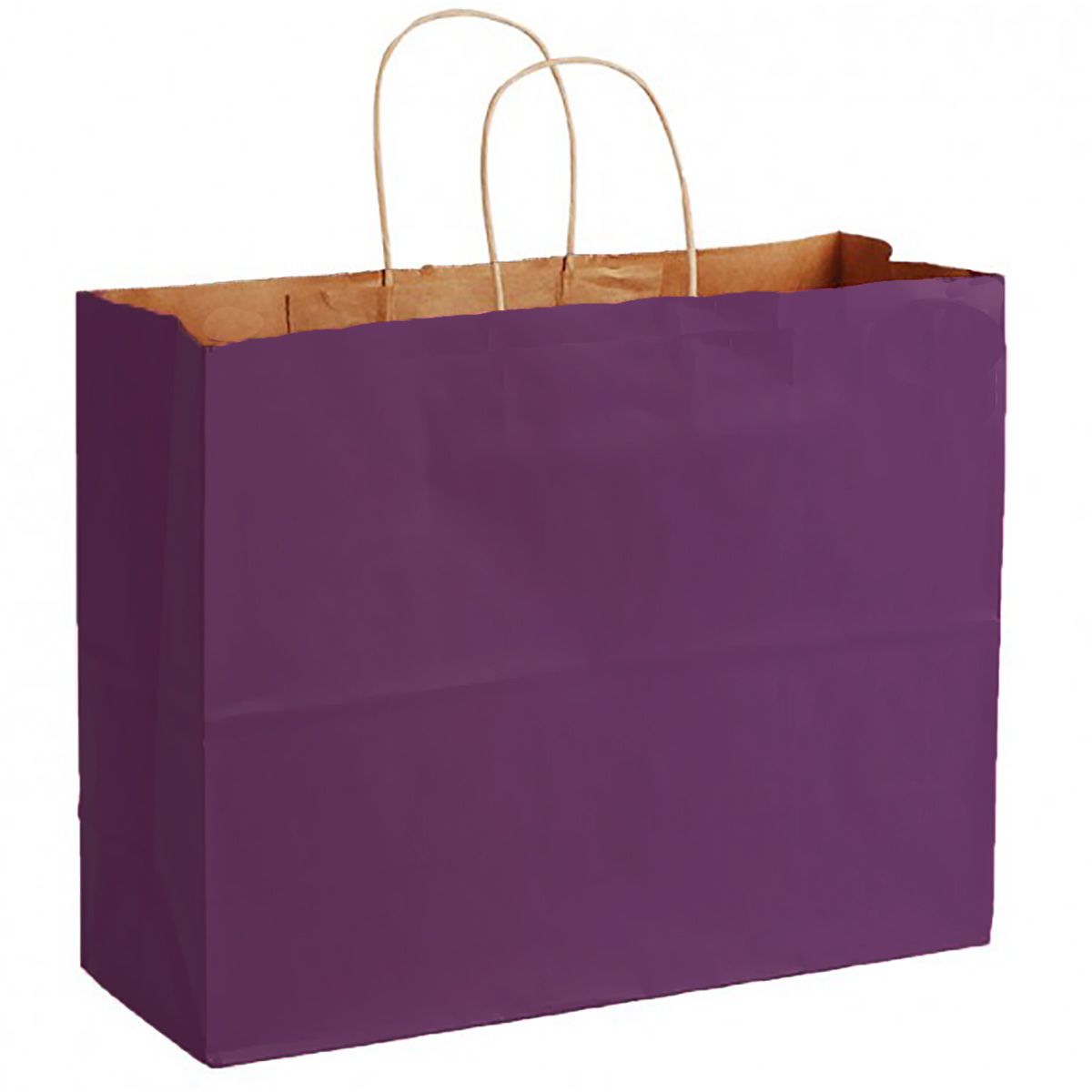 Matte Kraft Purple - Matte Shopping Bags - 16 x 6 x 12-3/8"