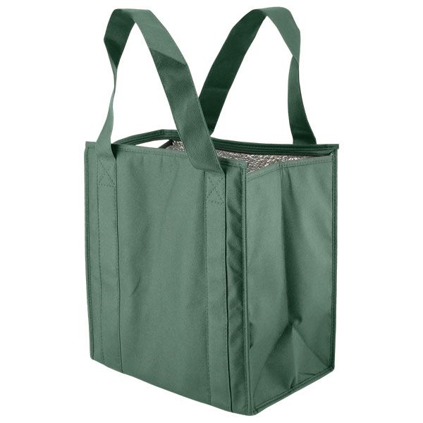Dark Green - Reusable Thermo Tote - 12 x 8 x 13" (20 in. Handle)