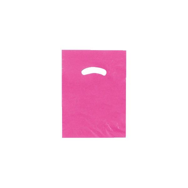 Hot Pink - Super Glossy Plastic Bag - 9 x 12"