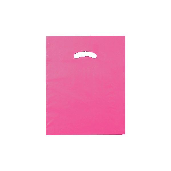 Hot Pink - Super Glossy Plastic Bag - 12 x 15"