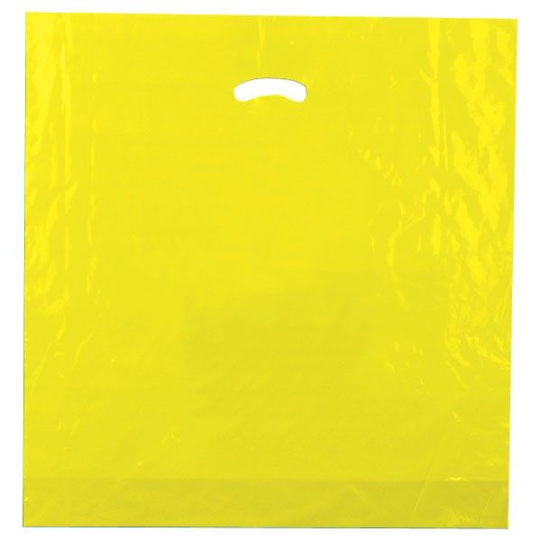 Yellow - Super Glossy Plastic Bag - 20 x 20 x 5"