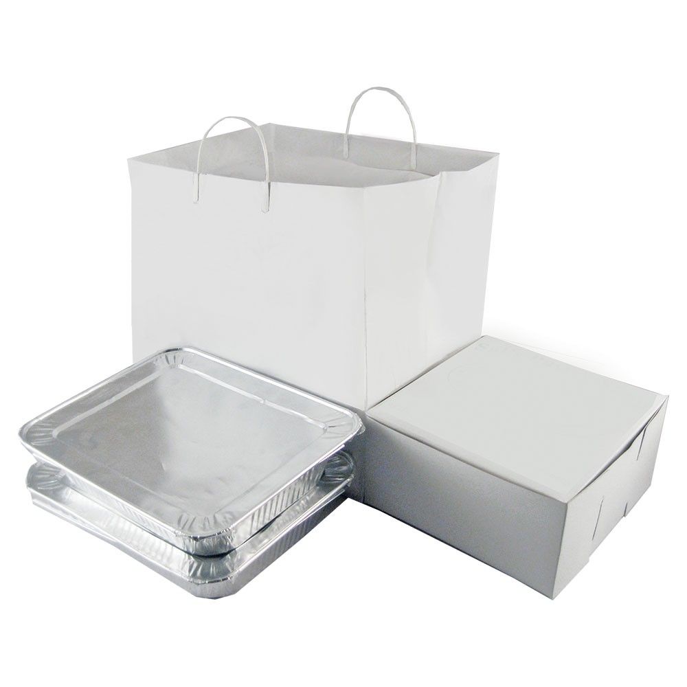 White - Heavy Caker Bag - Cardboard Bottom - 14 x 10 x 14-3/4" (2.25 mil)