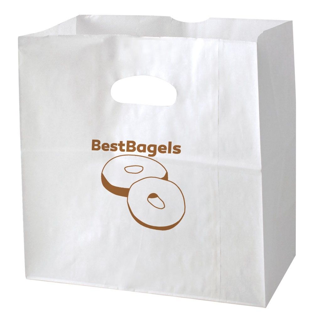 White Kraft - Take-Out Paper Bag - 11 x 6 x 11"