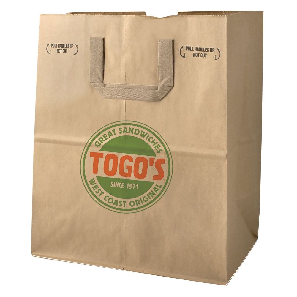 Kraft - Flat Handle Paper Bags - 12 x 7 x 14"