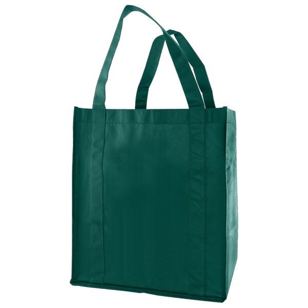 Dark Green - Non Woven Grocery Bag - 12 x 8 x 13"