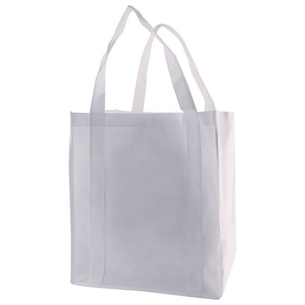 White - Non Woven Grocery Bag - 12 x 8 x 13"