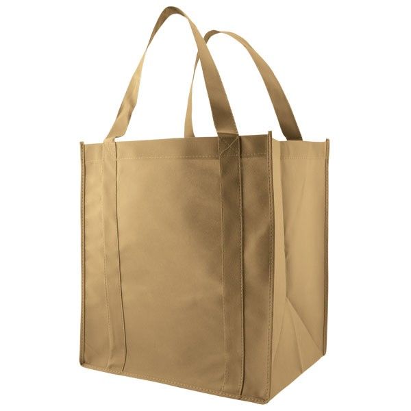 Khaki - Non Woven Grocery Bag - 13 x 10 x 15"
