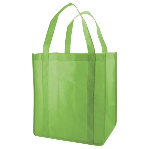 Lime - Non Woven Grocery Bag - 13 x 10 x 15"