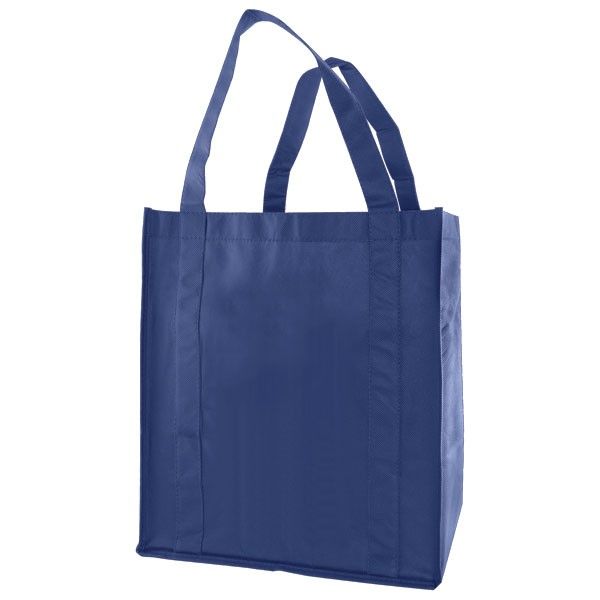 Navy Blue - Non Woven Grocery Bag - 13 x 10 x 15"