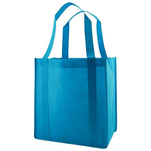 Aqua Blue - Non Woven Grocery Bag - 12 x 8 x 13"