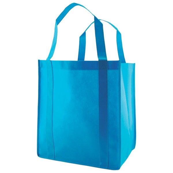 Aqua Blue - Non Woven Grocery Bag - 13 x 10 x 15"