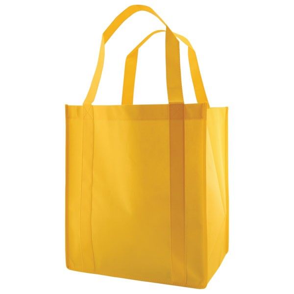 Yellow - Non Woven Grocery Bag - 13 x 10 x 15"