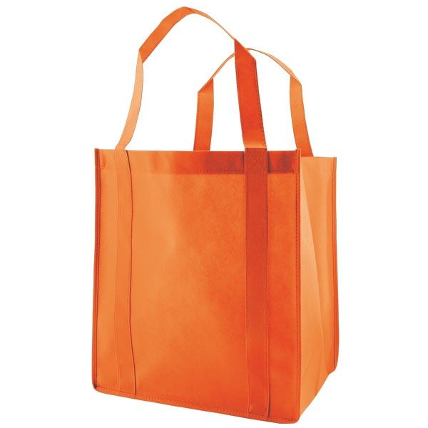 Orange - Non Woven Grocery Bag - 13 x 10 x 15"