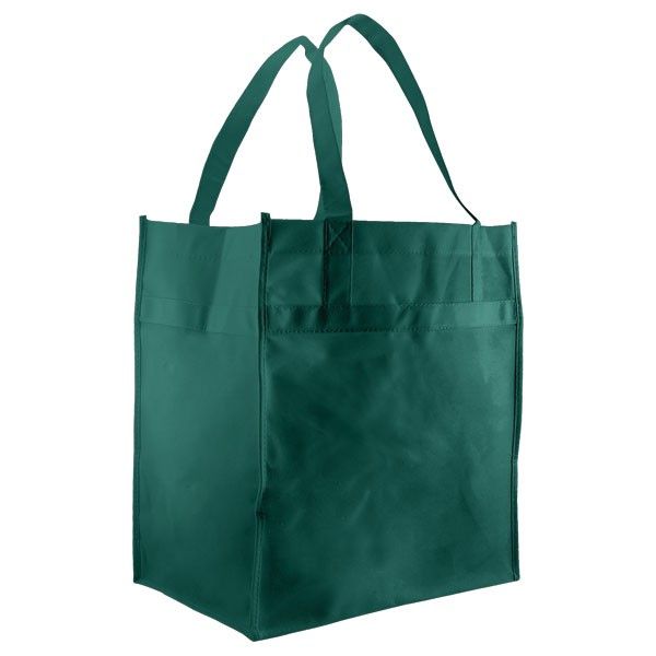 Dark Green - Reusable Econo Grocery Tote - 12 x 8 x 13"(18 in. Handle)