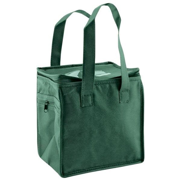 Dark Green - Reusable Thermo Lunch Tote - 8 x 6 x 8-1/2" (16in. Handle)