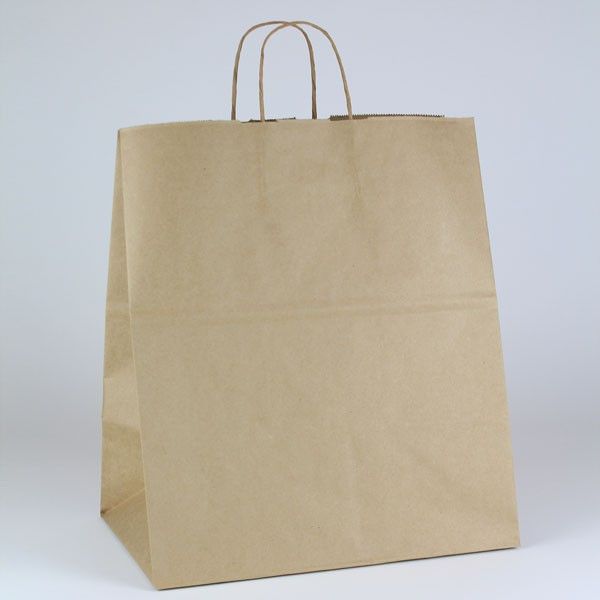 White Kraft - Paper Restaurant / Take Out Bag - 14 x 8 x 14"