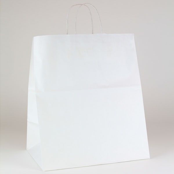 White Kraft - Paper Restaurant / Take Out Bag - 14 x 10 x 15"