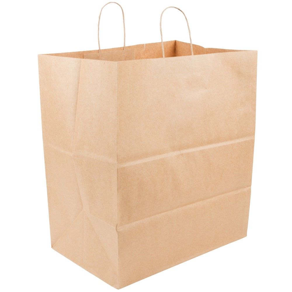 White Kraft - Paper Restaurant / Take Out Bag - 16 x 11 x 18"