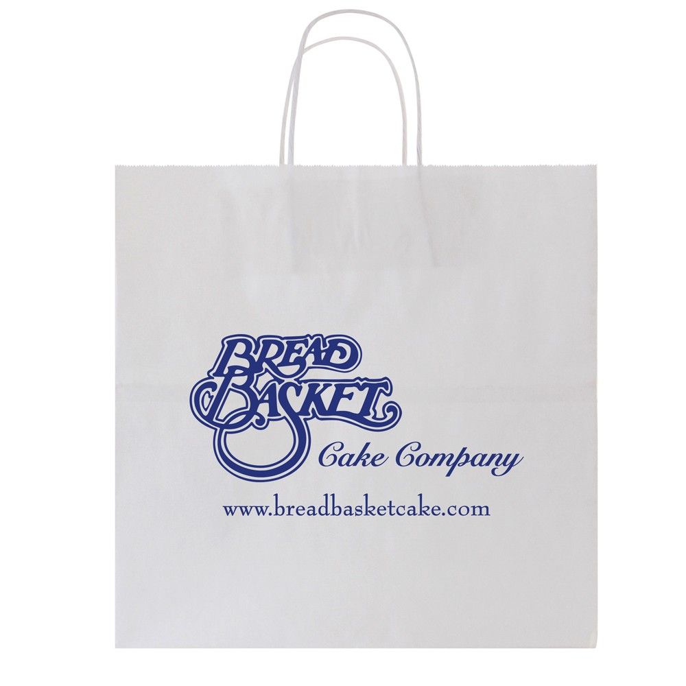 White Kraft - Paper Restaurant / Take Out Bag - 16 x 11 x 18"