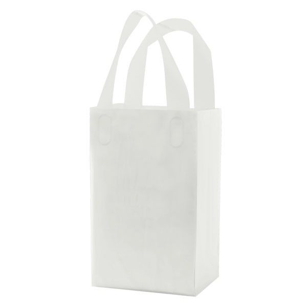Frosted Clear - Soft Loop Handle Shopping Bag - Cardboard Bottom