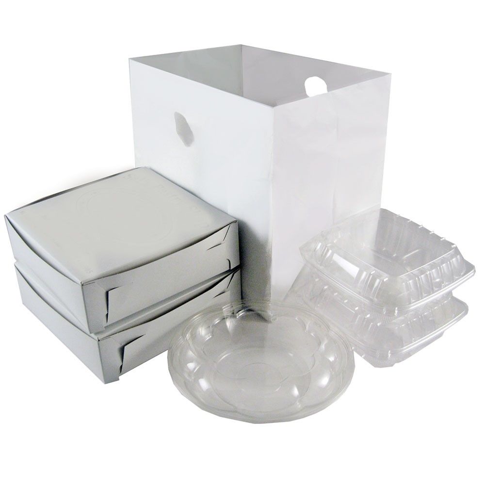 White - Diner Bag - Cardboard Bottom - 14 x 10 x 14" (2 mil)