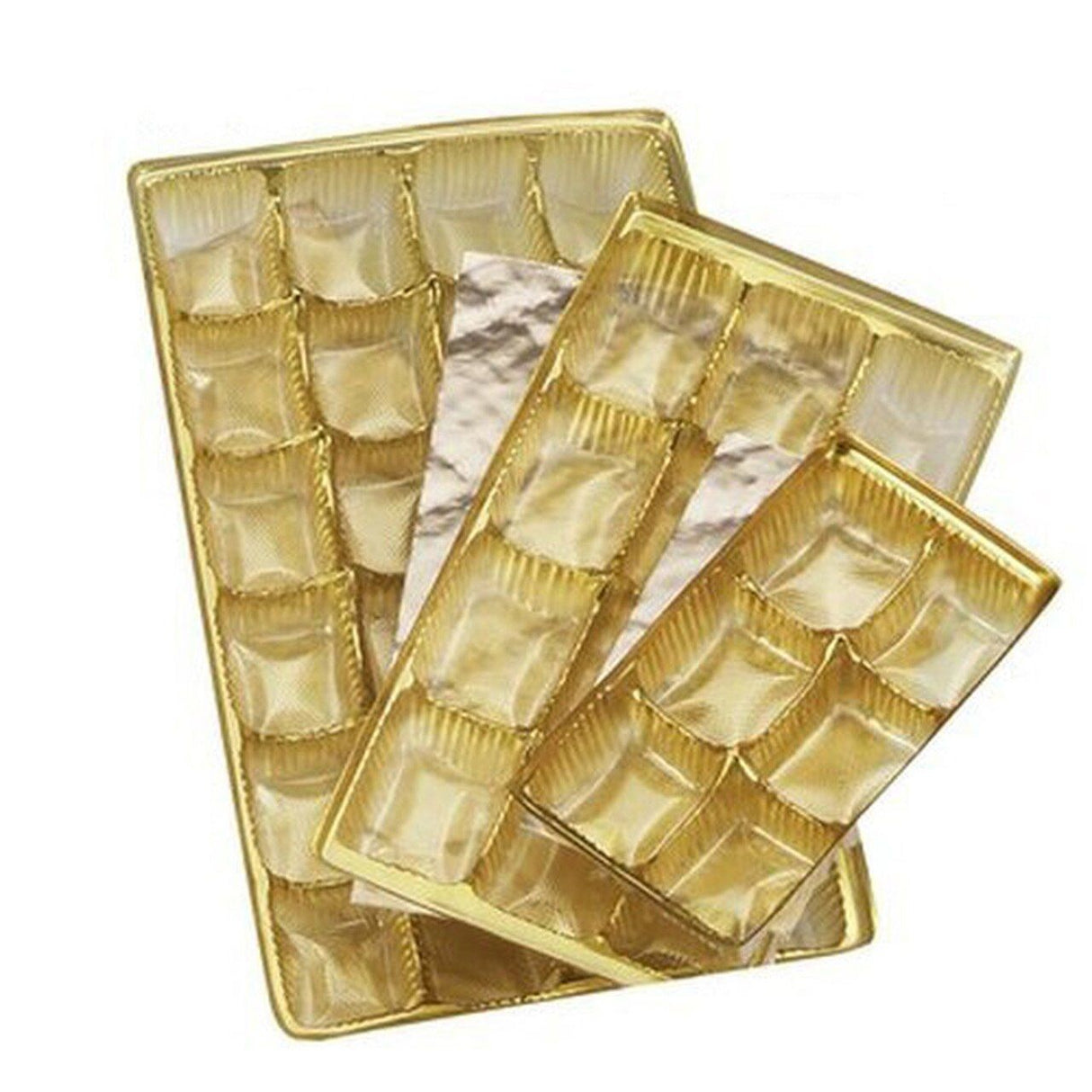 Gold - Ballo Candy Tray - (1/2 lb) 8 x 4-1/4 x 1" - 12 Cavity