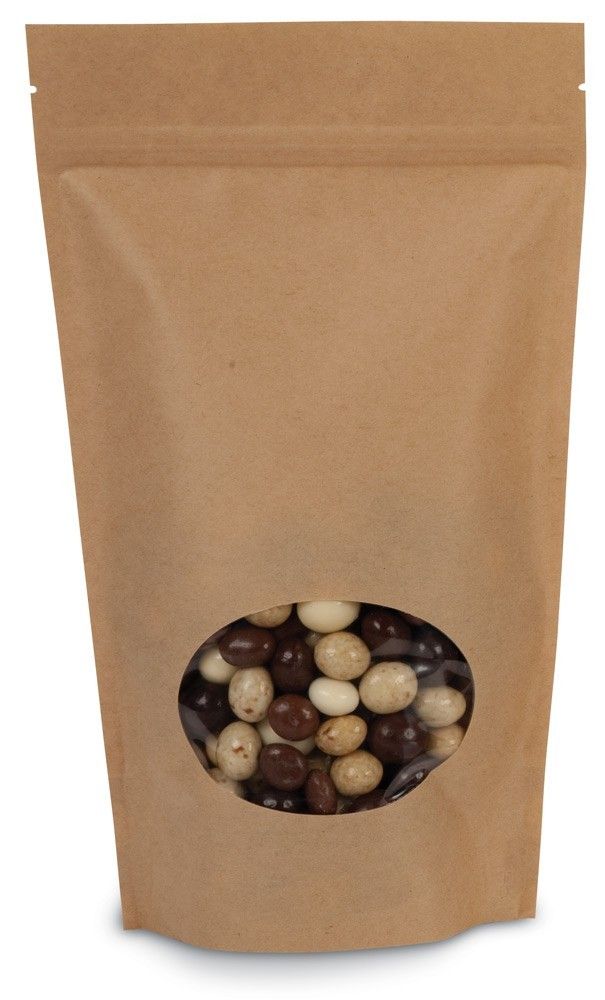 Natural Kraft - Stand Up Zipper Pouch - Window - 7-1/4 x 3 x 12-1/8"