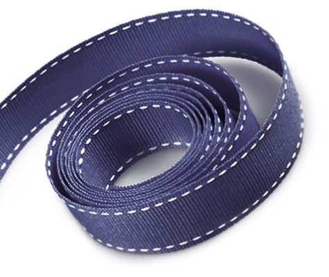 Navy - Saddle Stitch Ribbon - 5/8" x 50 Yards