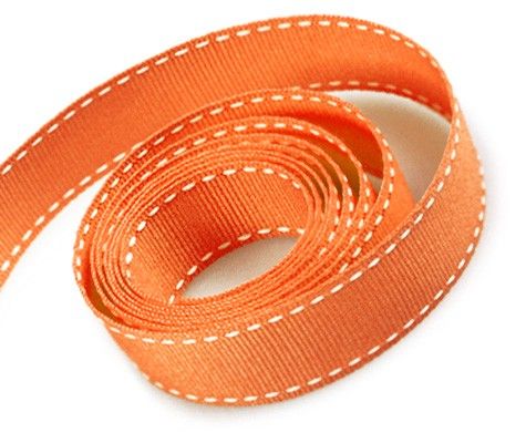 Torrid Orange - Saddle Stitch Ribbon - 1" x 50 Yards