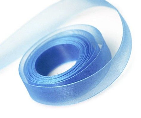 Capri Blue - Sheer Chiffon Ribbon - 7/8" x 100 Yards