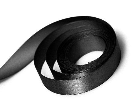 Black - Single Face Satin Ribbon - 1/4" x 100 Yards