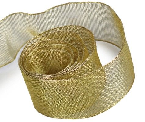 Gold - Soft Twinkle (Wired Edge) Ribbon - 1-1/2" x 50 Yards