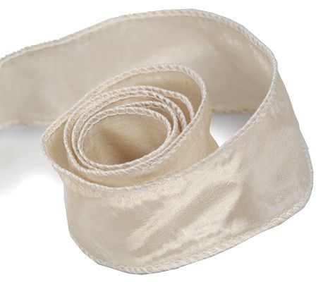 Cream - Soiree (Wired Edge) Ribbon - 2-1/4" x 50 Yards