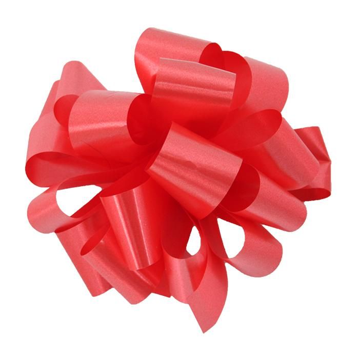 Red - Splendorette Pre-Notched Bow - 5" Width Bow with 18 Loops (1-1/4" Ribbon)
