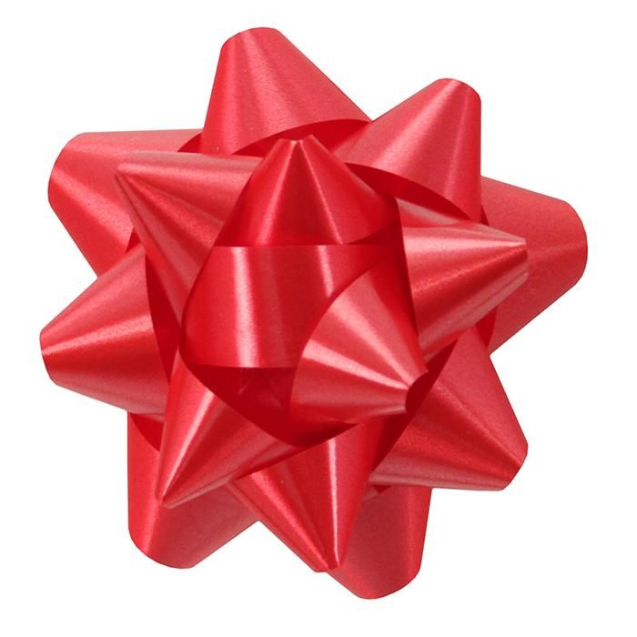 Hot Red - Splendorette Star Bow - 3-3/4" Width Bow with 15 loops (3/4" Ribbon)