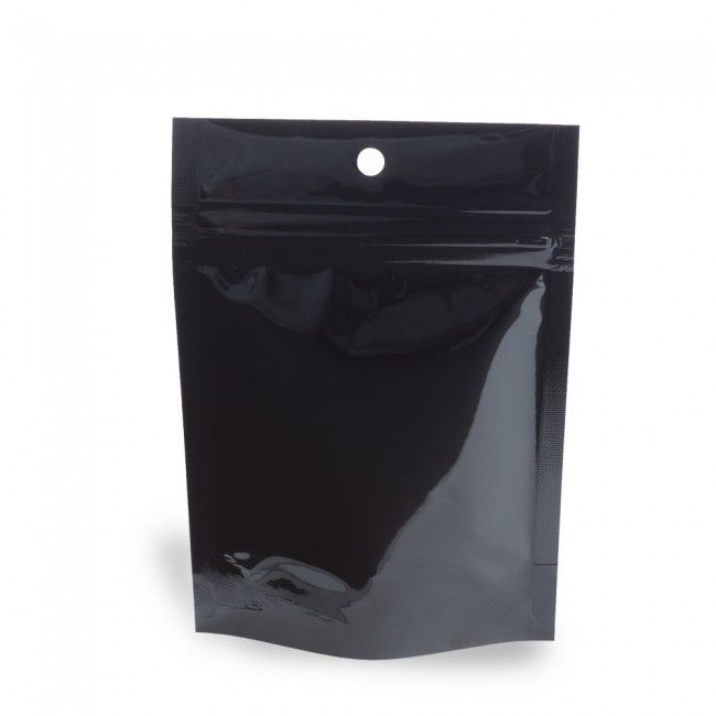 Black - Stand Up Zipper Pouch - 3-5/8 x 1.5 x 5"