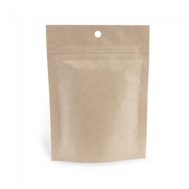 Natural Kraft - Stand Up Zipper Pouch - 3-5/8 x 1.5 x 5"