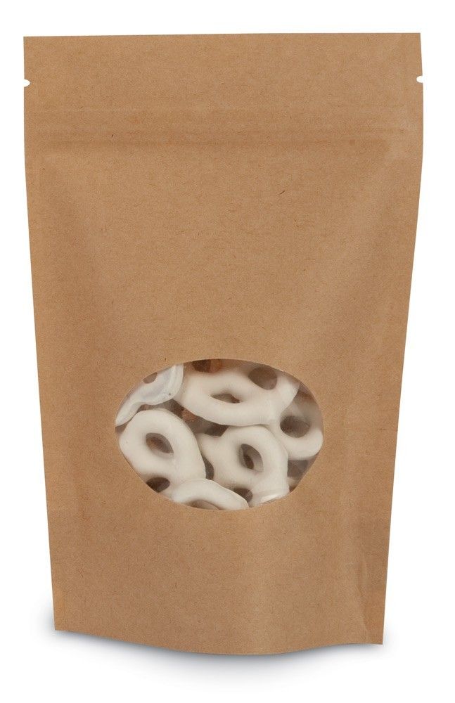 Natural Kraft - Stand Up Zipper Pouch - Window - 5-1/2 x 2-1/2 x 9-1/8"