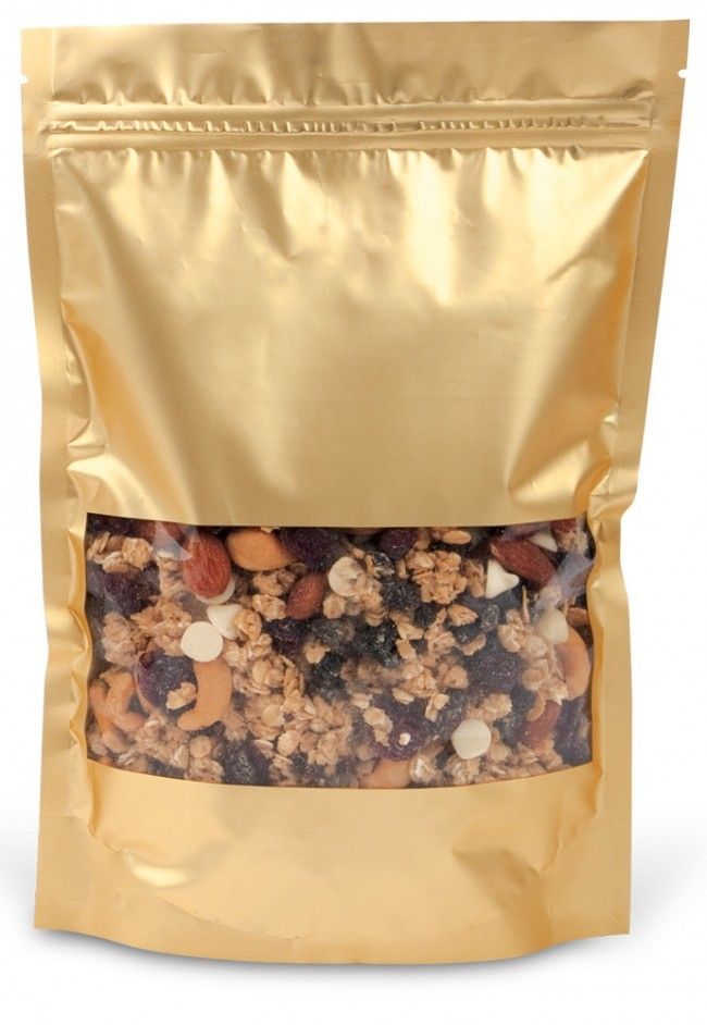 Satin Gold - Stand Up Zipper Pouch - Window - 6-5/8 x 2-1/2 x 10-1/8"