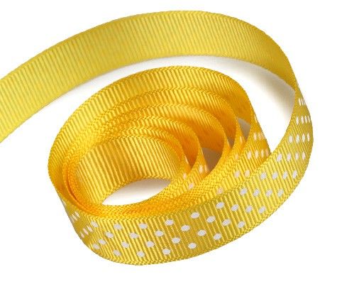 Maize / White Dots - El Darado Swiss Dot Ribbon - 3/8" x 100 Yards