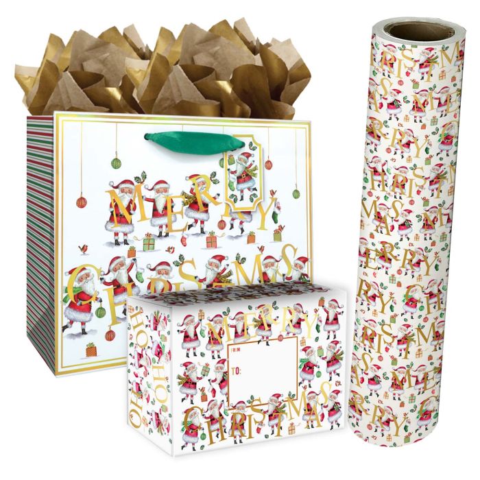 Santa Christmas Gift Bags, Wrapping Paper, & Mailers