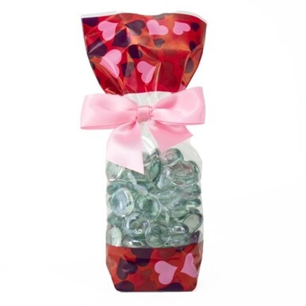 Scattered Hearts - Hard Bottom Candy Bag - 2-1/8 x 1-3/4 x 8-1/2"