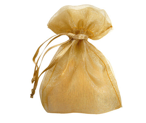 Antique Gold - Flat Organza Wine Bag - 6-1/2 x 15"