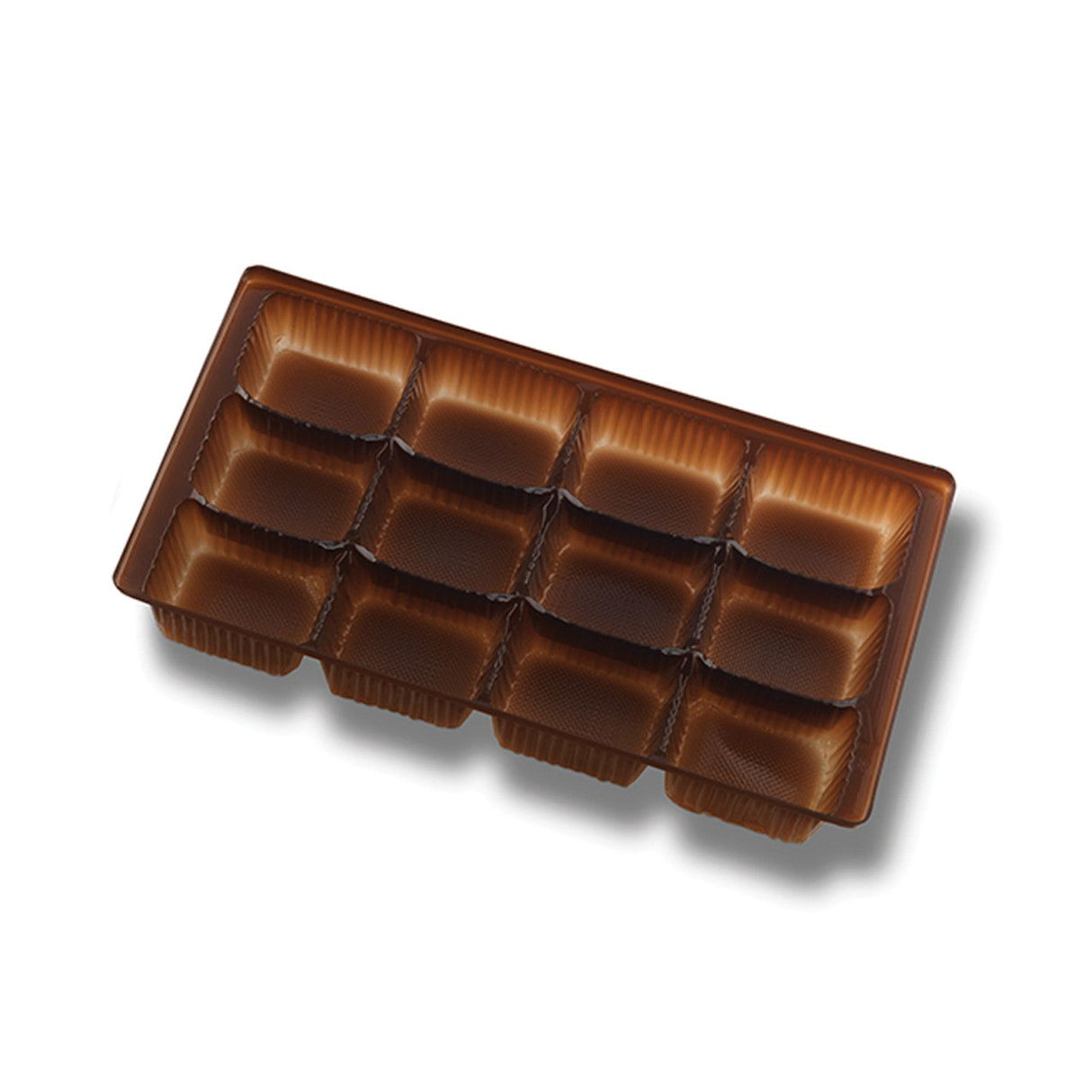 Brown - Ballo Candy Tray - (1/2 lb) 8 x 4-1/4 x 1" - 12 Cavity